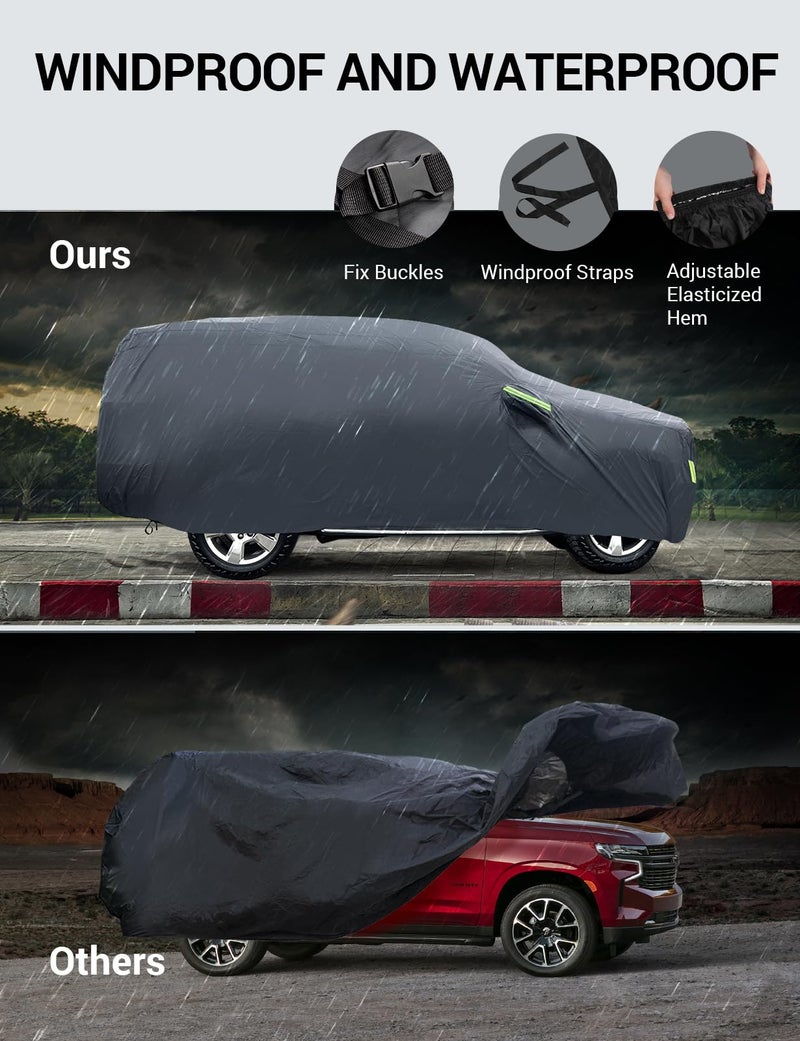Proadsy 2025 Upgrade SUV Car Cover Compatible with Ford Explorer 2011-2024 2025 Windproof All Weather Waterproof Sun Rain UV Dust Snow Protection Outdoor Covers - Image 5